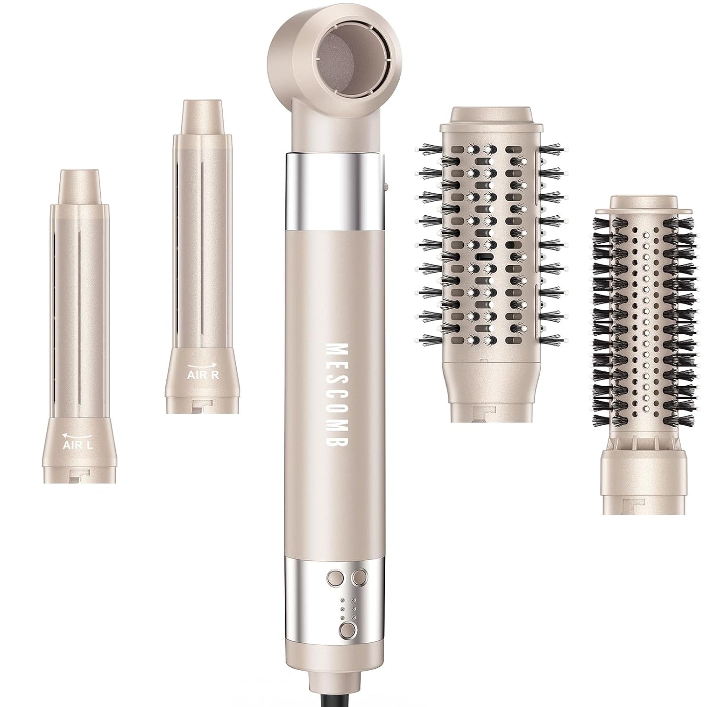 5 in 1 Hair Air Styler - Rotating Hair Dryer Brush 110000 RPM for Fast Drying & Hot-Air Automatic Wrap Curlers for Curling, Frizz-Free Blow Dryer Brush for Straightening Volumizing No Heat Damage