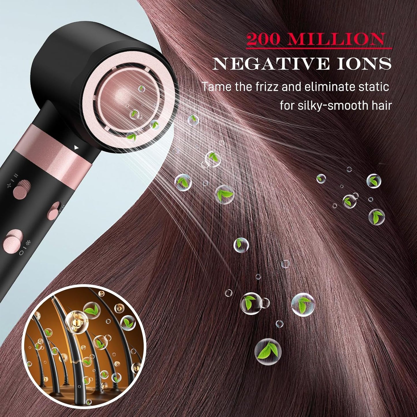 3 in 1 Hair Styler - Fast Drying Hair Dryer & Auto Air Wrap Curlers Set, 1 Inch Curling Iron Long Barrel, Frizz-Free No Heat Damage Hot Air Hair Styler for All Hair Types