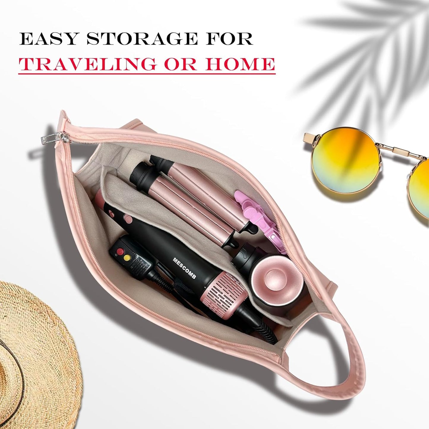 3 in 1 Hair Styler - Fast Drying Hair Dryer & Auto Air Wrap Curlers Set, 1 Inch Curling Iron Long Barrel, Frizz-Free No Heat Damage Hot Air Hair Styler for All Hair Types