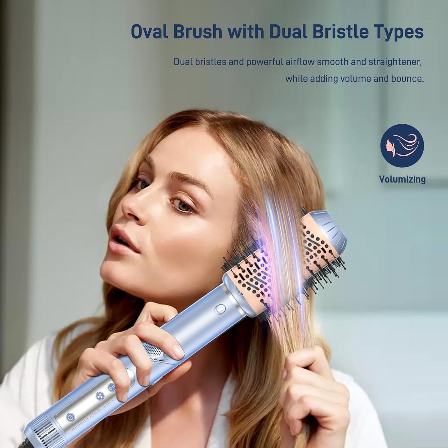 Hot Air Hair Multi-Styler - 5 in 1 Professional Air Hair Wrap Styler Set with Air Curlers, Hair Dryer Brush, Straightener, Concentrator for Fast Drying Curling Straightening, Travel Case Included