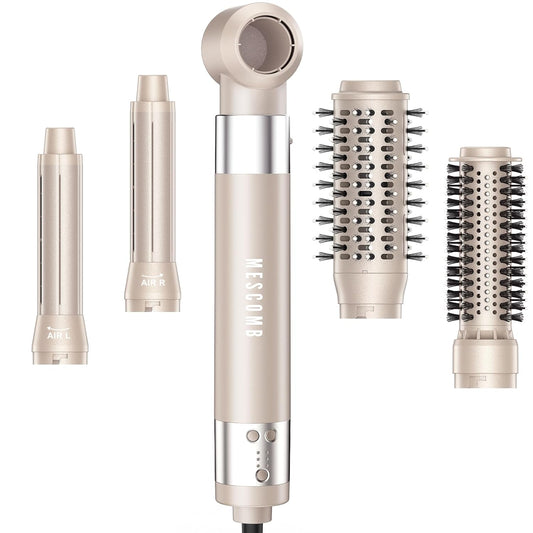 5 in 1 Hair Air Styler - Rotating Hair Dryer Brush 110000 RPM for Fast Drying & Hot-Air Automatic Wrap Curlers for Curling, Frizz-Free Blow Dryer Brush for Straightening Volumizing No Heat Damage