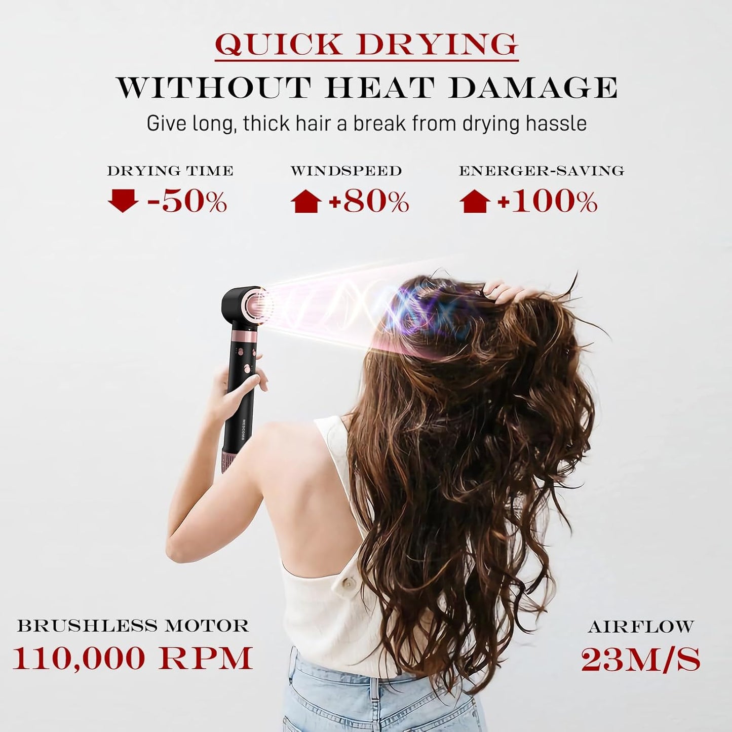 3 in 1 Hair Styler - Fast Drying Hair Dryer & Auto Air Wrap Curlers Set, 1 Inch Curling Iron Long Barrel, Frizz-Free No Heat Damage Hot Air Hair Styler for All Hair Types