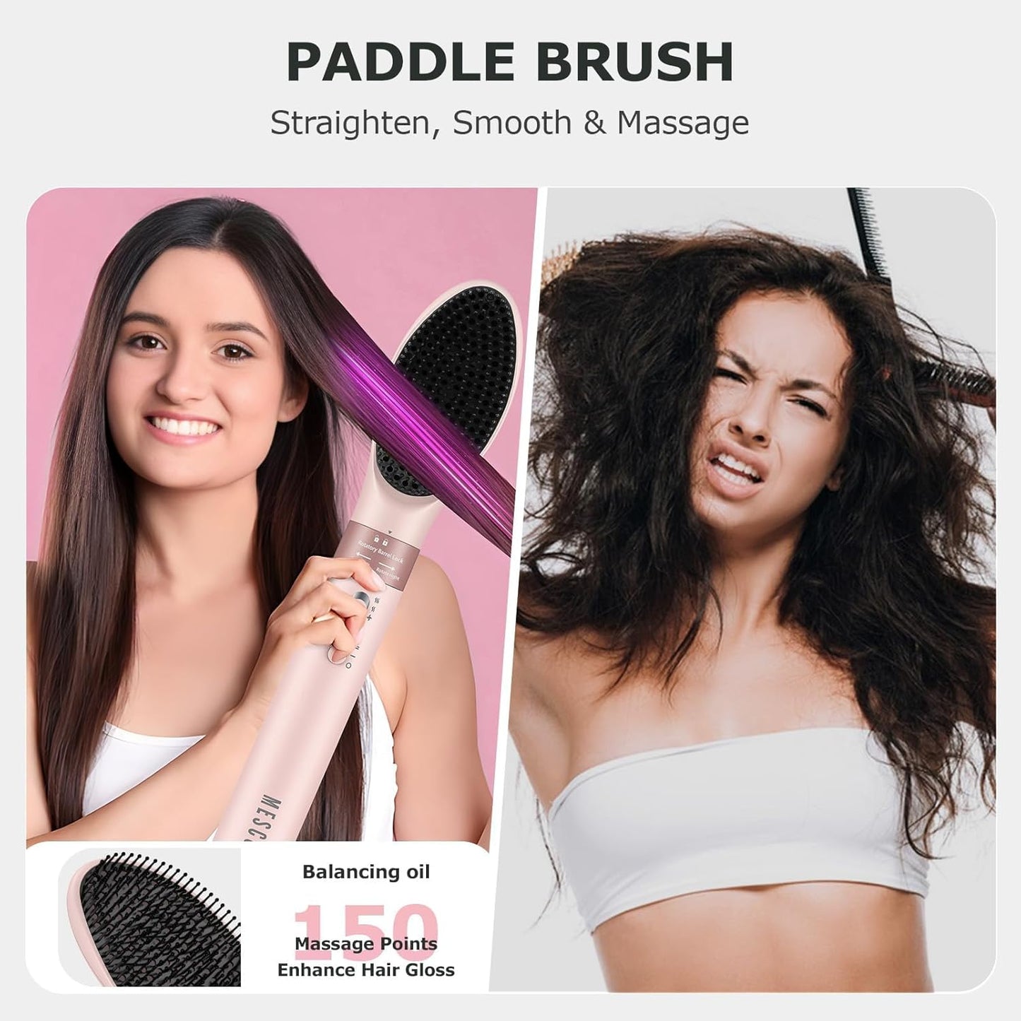 5 in 1 High-Speed Hot Air Styler - Professional Frizz-Free Blow Dryer Brush, Fast Drying, No Heat Damage - Curl, Volumize, Straighten with Travel Bag