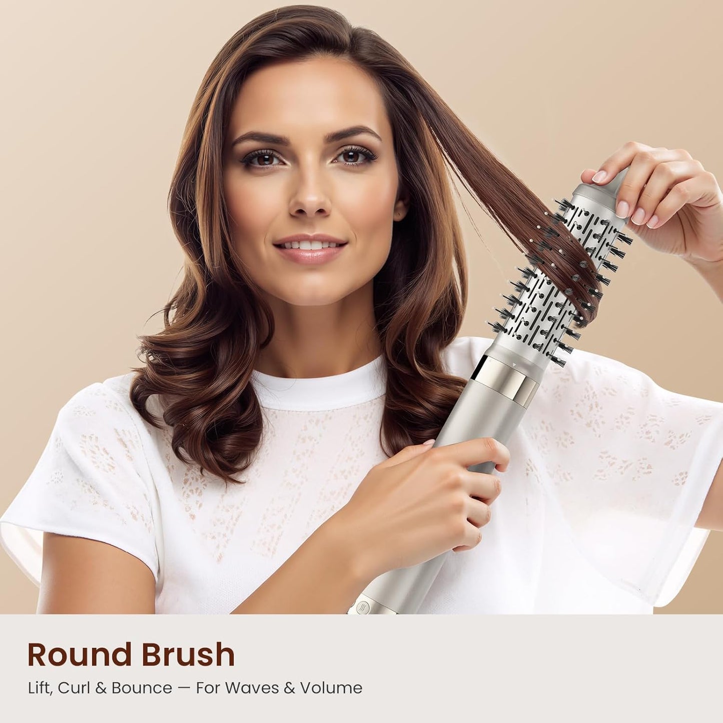 MESCOMB 5 in 1 Airstyler & Hairstyler Set - Ion Hair Dryer, Auto-Wrap Curling Iron & Volume Brush - Quick Drying, Styling for Curls, Volume & Straightening without Heat Damage | Lightweight & Ideal