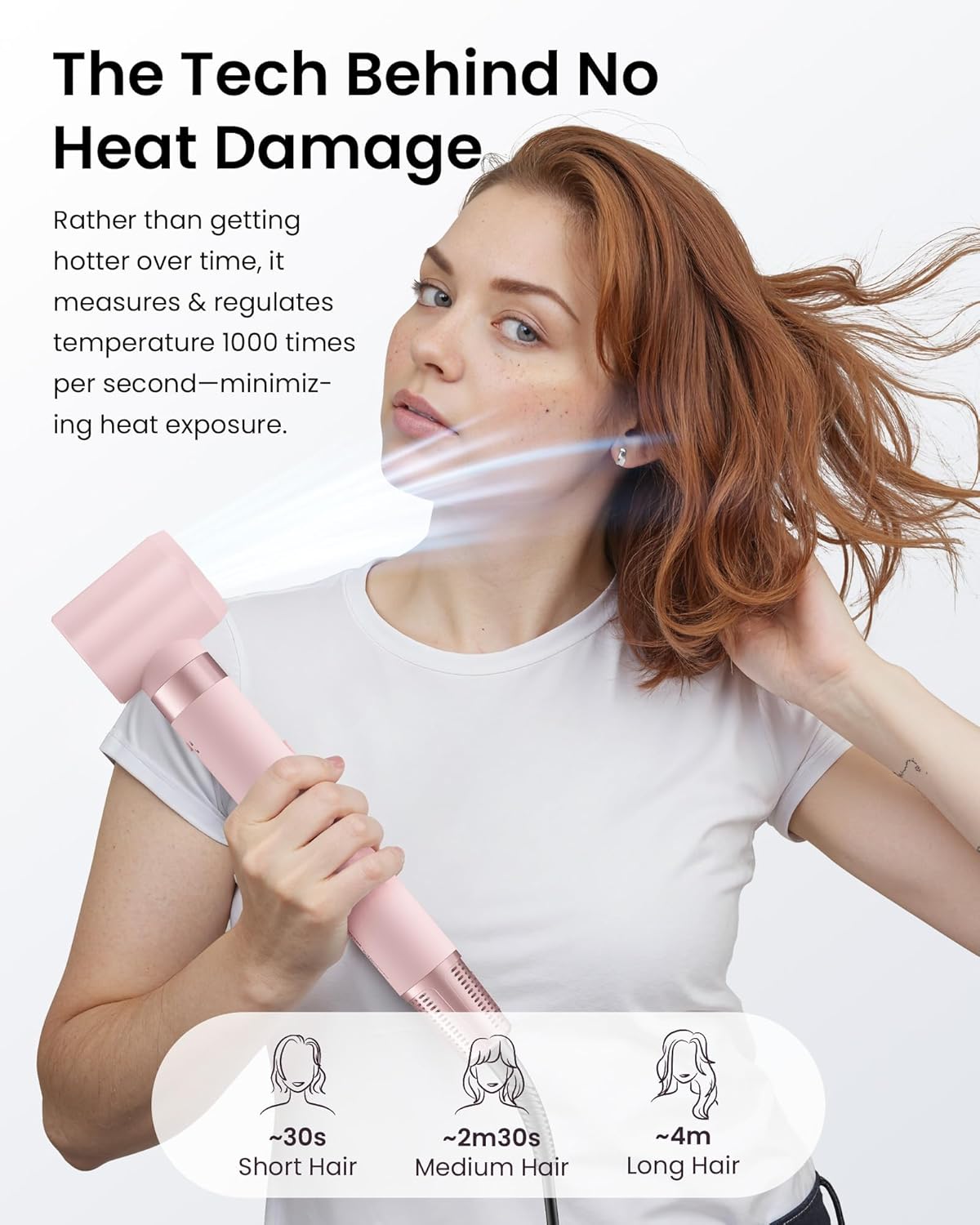 MESCOMB 5-in-1 Airstyler, Professional Hair Styler Set with Ion Hair Dryer, Curling Iron, Car Wrap, Straightener, Volume Brush, for Quick Drying, Styling, Volumising, Curling and Straightening, with