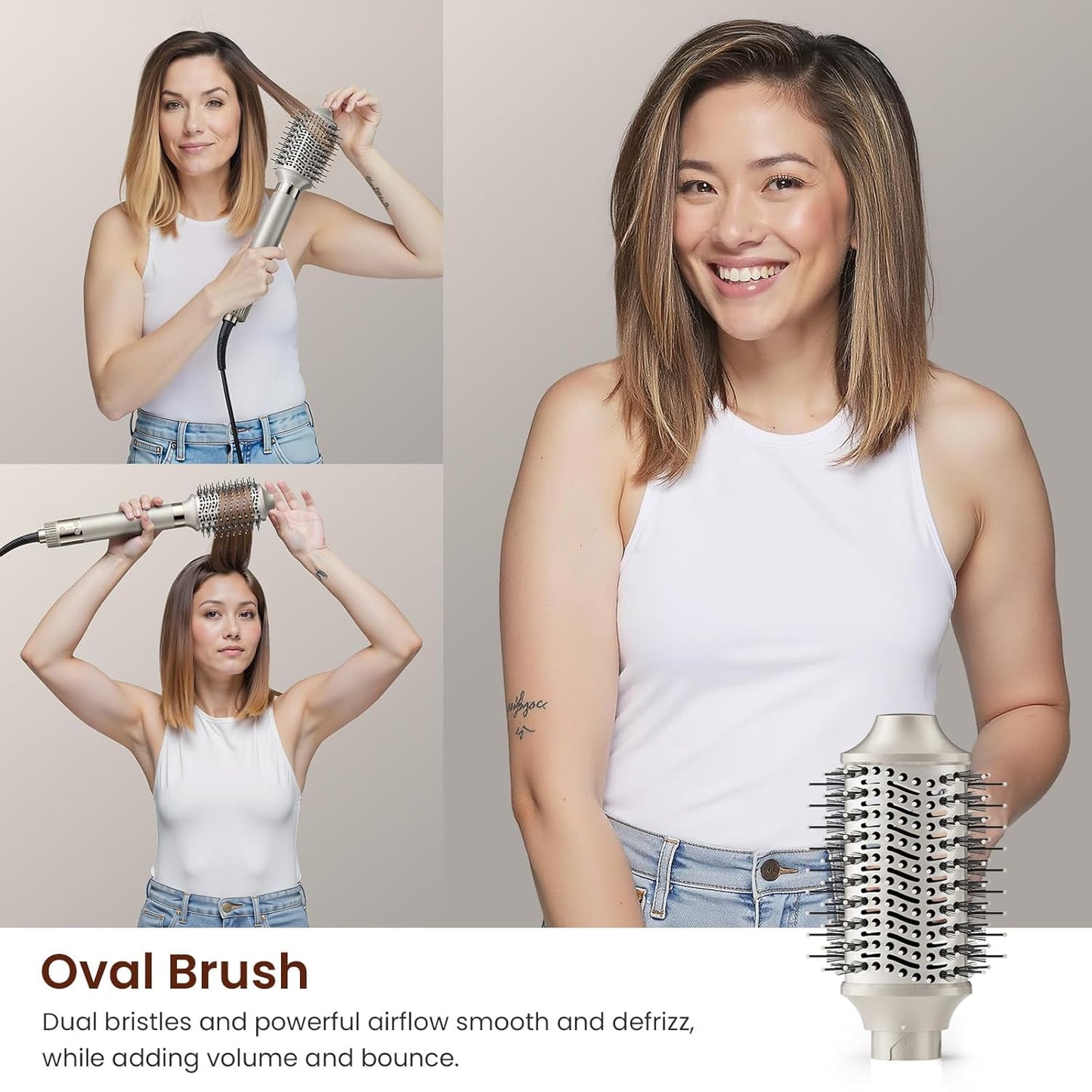 MESCOMB 5 in 1 Airstyler & Hairstyler Set - Ion Hair Dryer, Auto-Wrap Curling Iron & Volume Brush - Quick Drying, Styling for Curls, Volume & Straightening without Heat Damage | Lightweight & Ideal