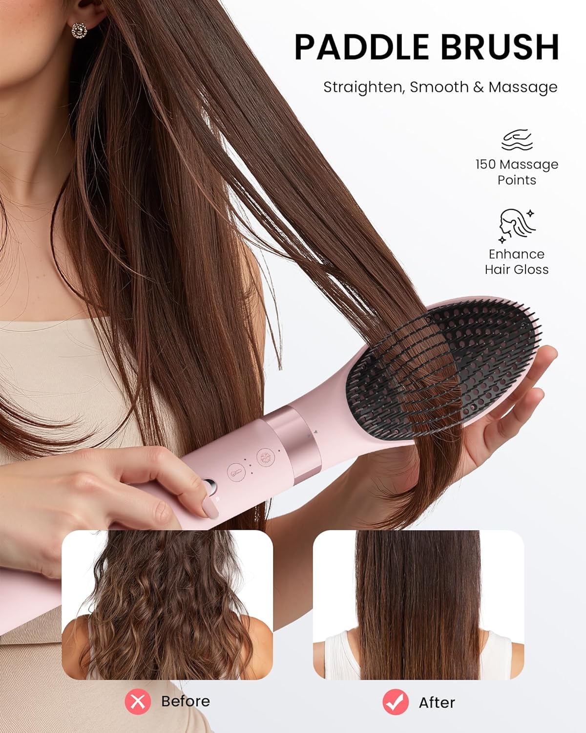 MESCOMB 5-in-1 Airstyler, Professional Hair Styler Set with Ion Hair Dryer, Curling Iron, Car Wrap, Straightener, Volume Brush, for Quick Drying, Styling, Volumising, Curling and Straightening, with