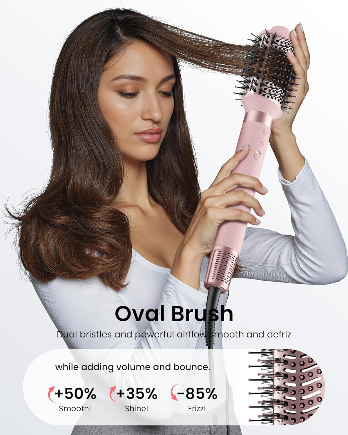 MESCOMB 5-in-1 Airstyler, Professional Hair Styler Set with Ion Hair Dryer, Curling Iron, Car Wrap, Straightener, Volume Brush, for Quick Drying, Styling, Volumising, Curling and Straightening, with